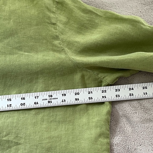 Heaven 100% Linen Womens Long Sleeve Button Front Top Shirt L Coastal Grandma - Picture 10 of 12